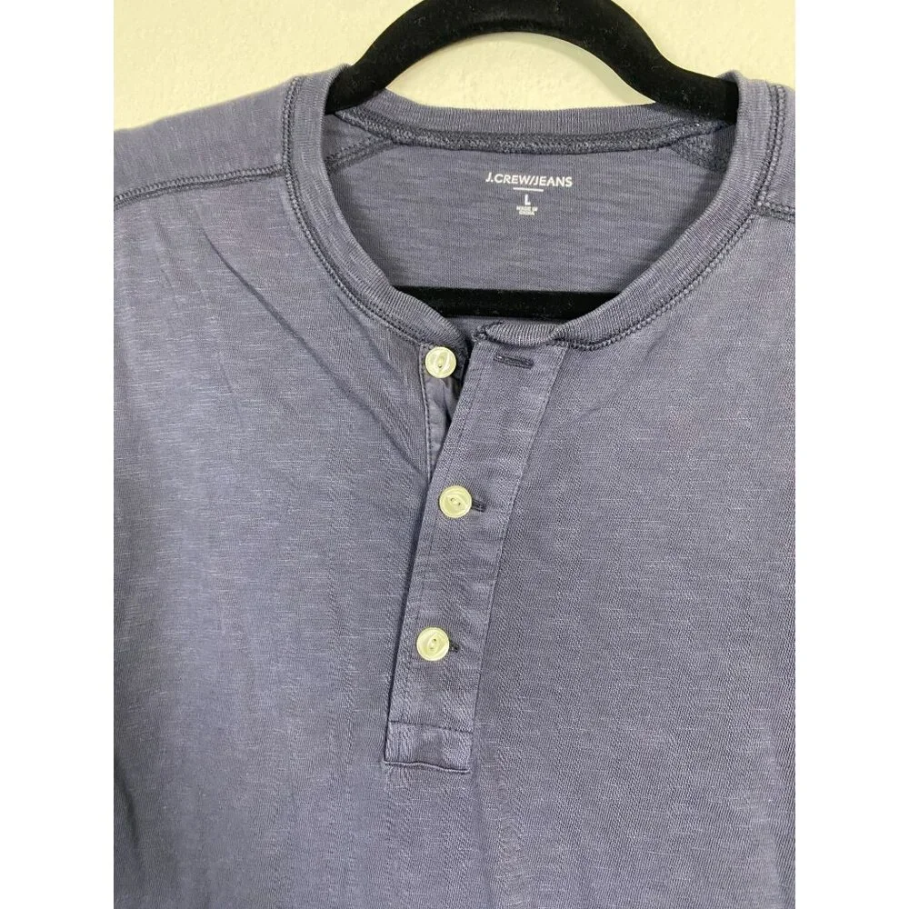 J. Crew Mens Long Sleeve Blue Shirt Large Casual Cotton Classic Capsule